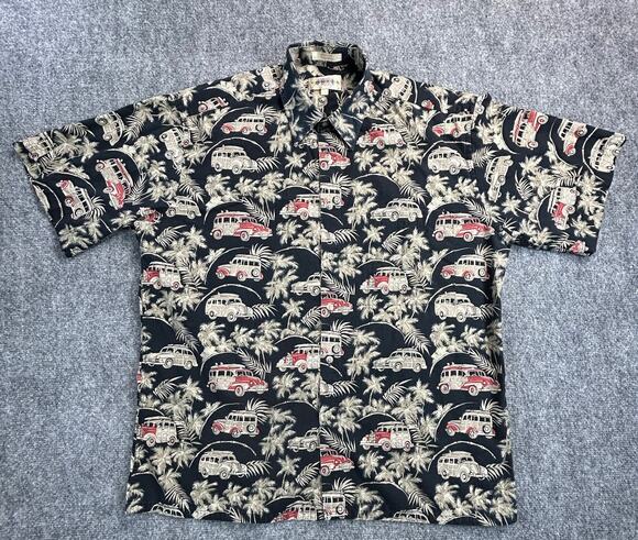 campia Other - Vintage 90s Campia Aloha Shirt Men's L Made Korea Woody Wagon Hawaiian Cotton
